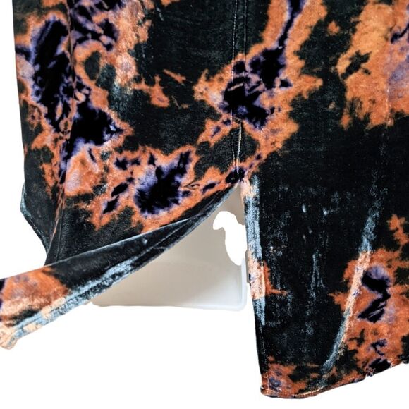 YORK STREET Silk Tie Dye Velvet Keyhole Split Back Sleeveless Top M - Picture 6 of 8